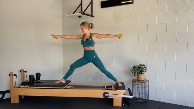 30min full body reformer workout with dumbbells